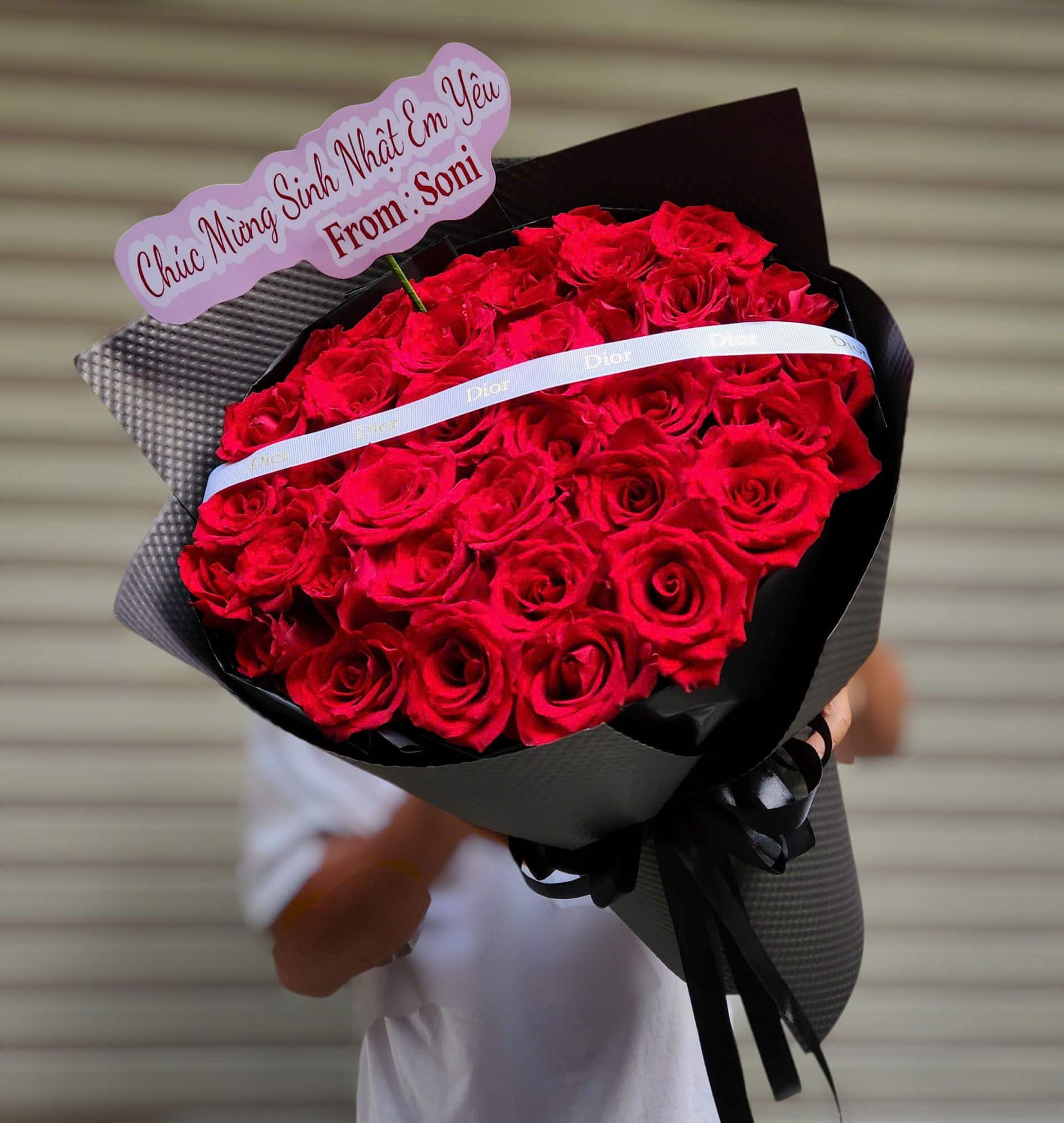 bó hoa hồng đỏ sinh nhật