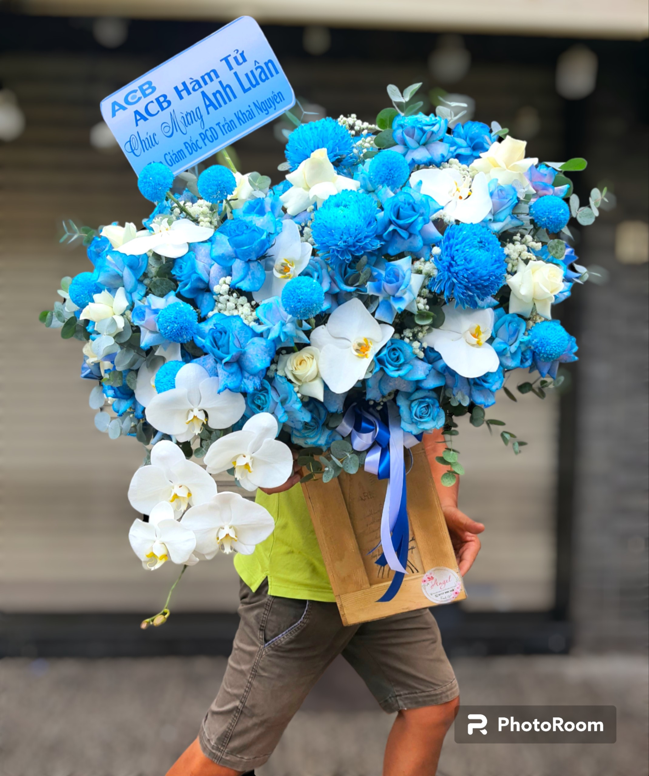 Lẵng Hoa Tone Xanh Sang Trọng – Mẫu Đẹp, Giao Nhanh TPHCM