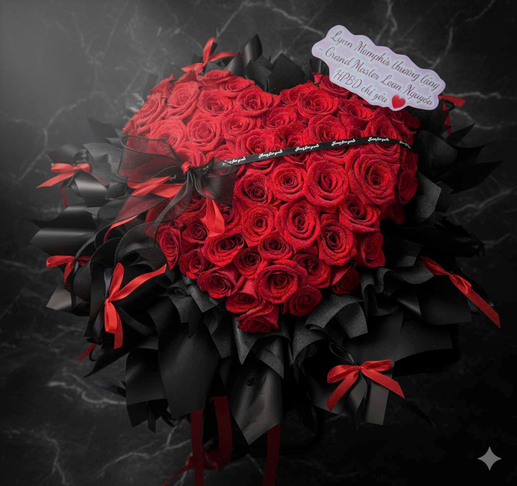 Bó Hoa Hồng Đỏ Công Chúa 50 Bông – Hoa Tươi Sang Trọng Tặng Sinh Nhật