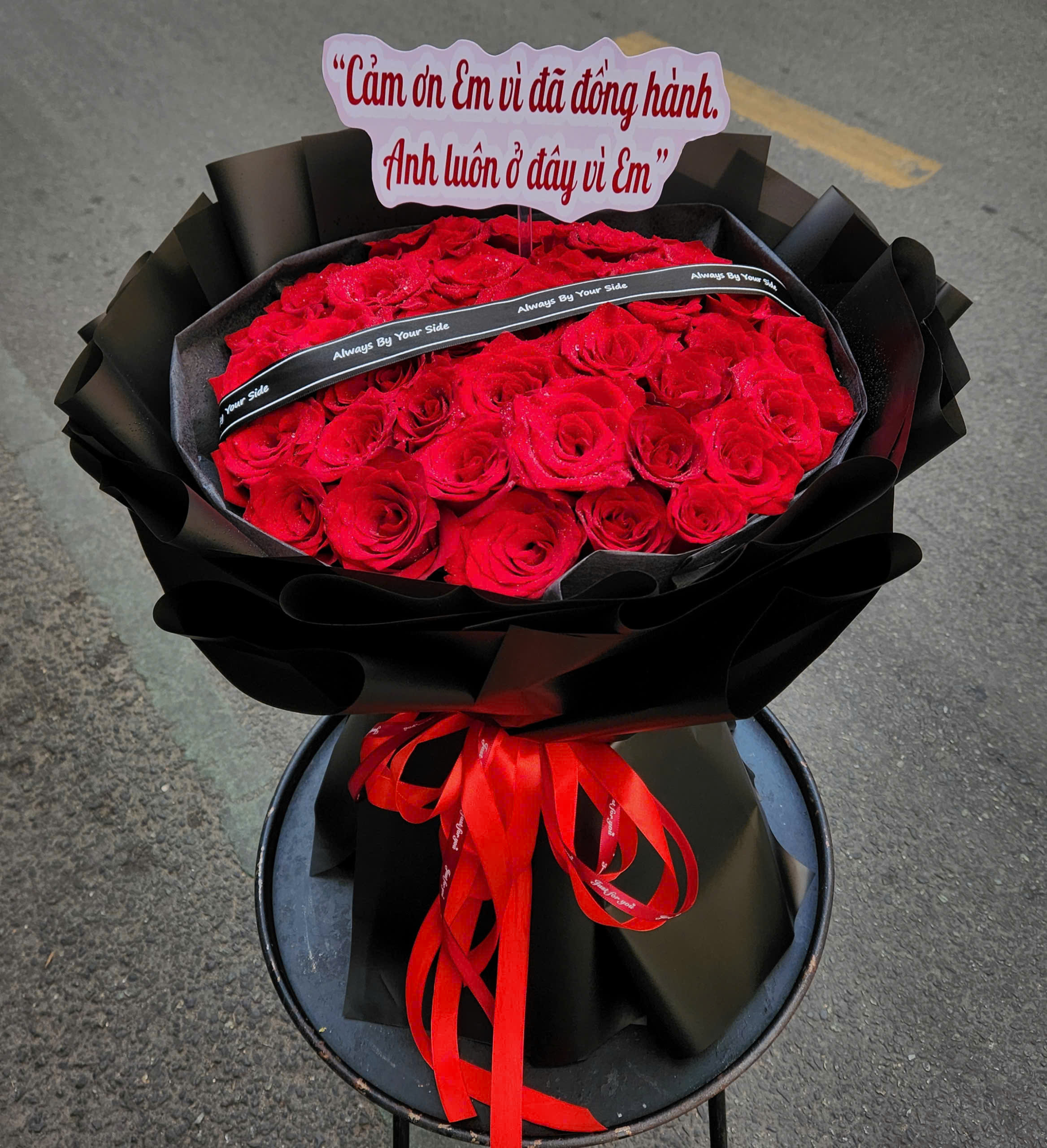 Bó hoa hồng đỏ 40 bông Ecudo Đalat