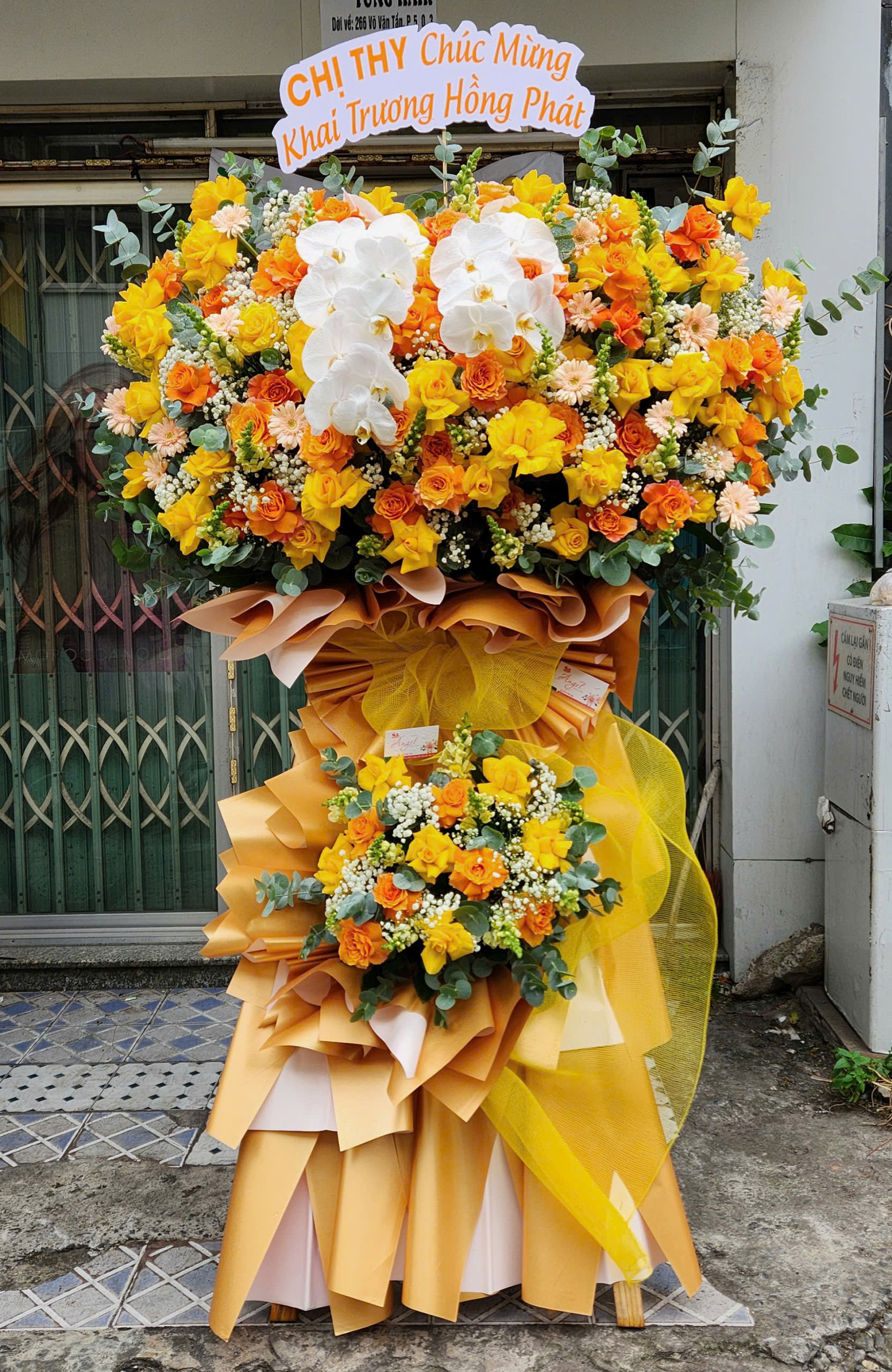 lẵng hoa chúc mừng khai trương cao cấp 