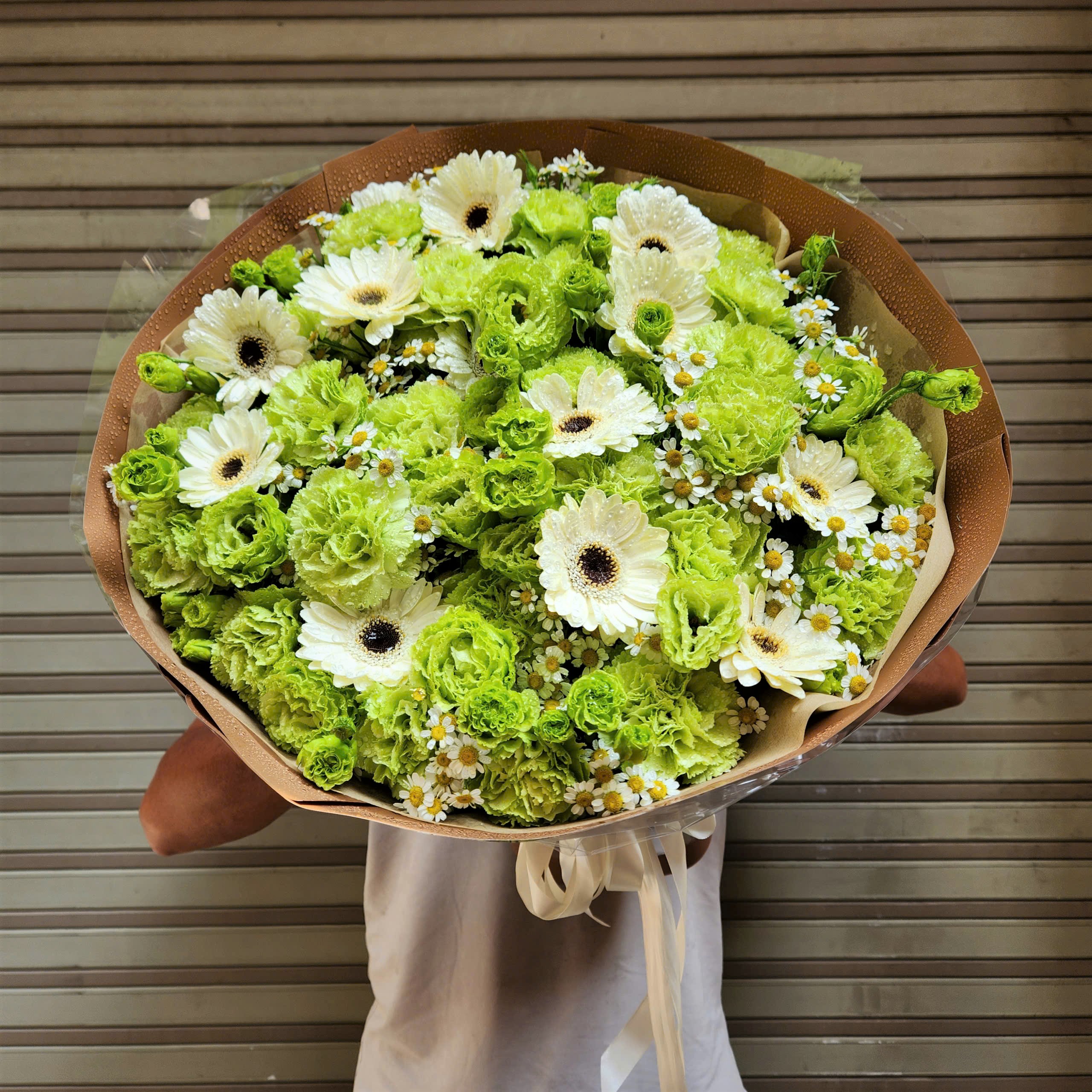 Bó Hoa Cát Tường Tone Xanh