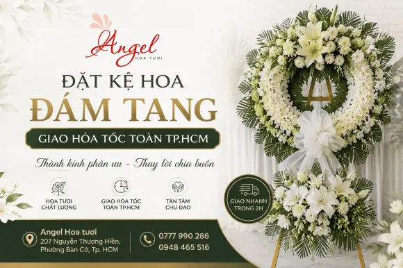 Đặt Kệ Hoa Đám Tang Giao Hỏa Tốc Toàn TP.HCM - Shop Angel