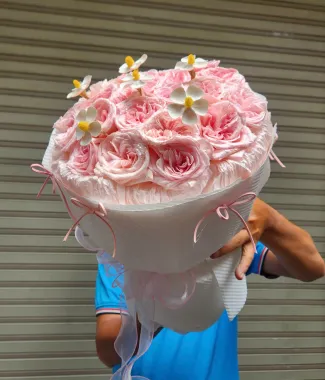 Bó Hoa Hồng Pink Ohara Sinh Nhật Sang Trọng - Shop Hoa Tươi Angel