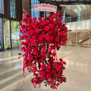 Kệ Hoa Chúc Mừng Tone Đỏ Biểu Tượng Của Thịnh Vượng - Hoa Tươi Angel