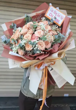 Bó hoa hồng capuchino tinh tế 