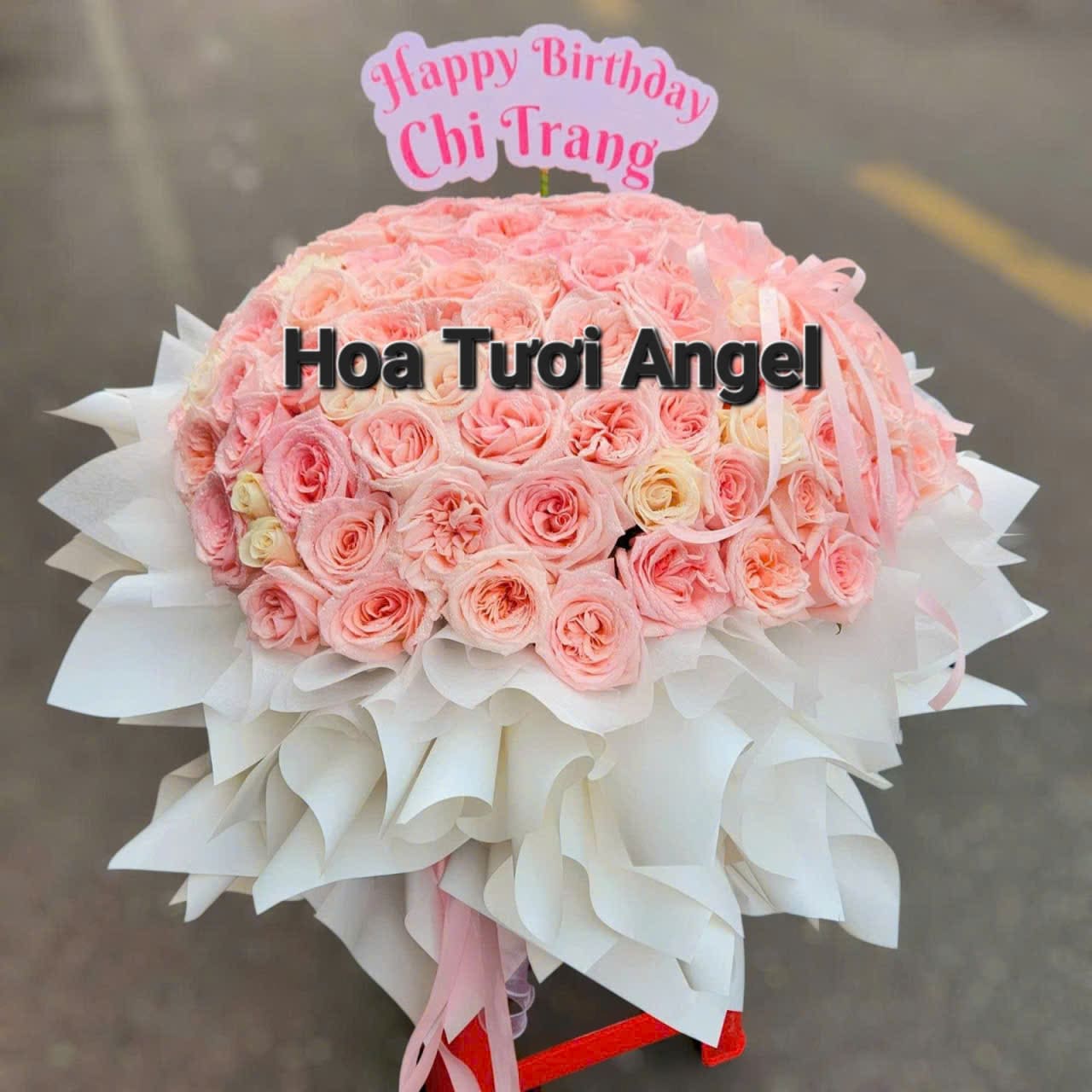 Bó Hoa Hồng Ping Ohara Kiểu Công Chúa