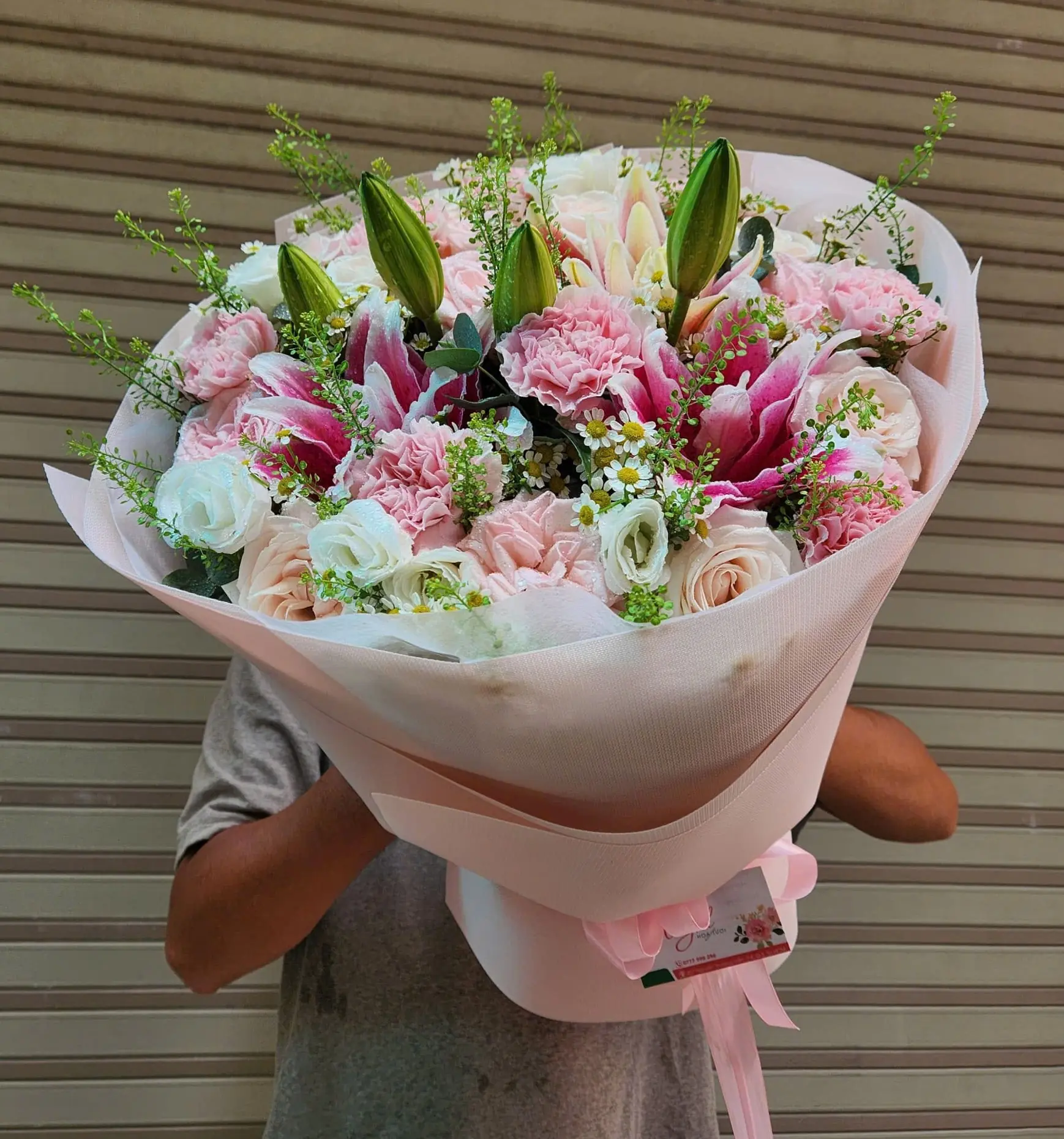 Bó Hoa Ly Kép Tone Hồng