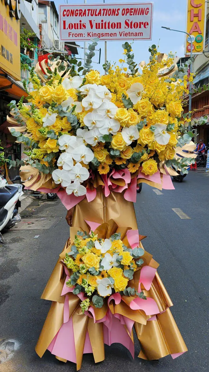 lẵng hoa khai trương gi&aacute; rẻ