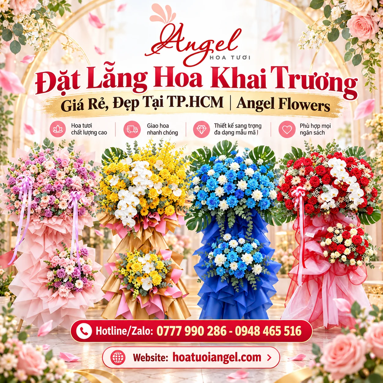 lẵng hoa khai trương gi&aacute; rẻ