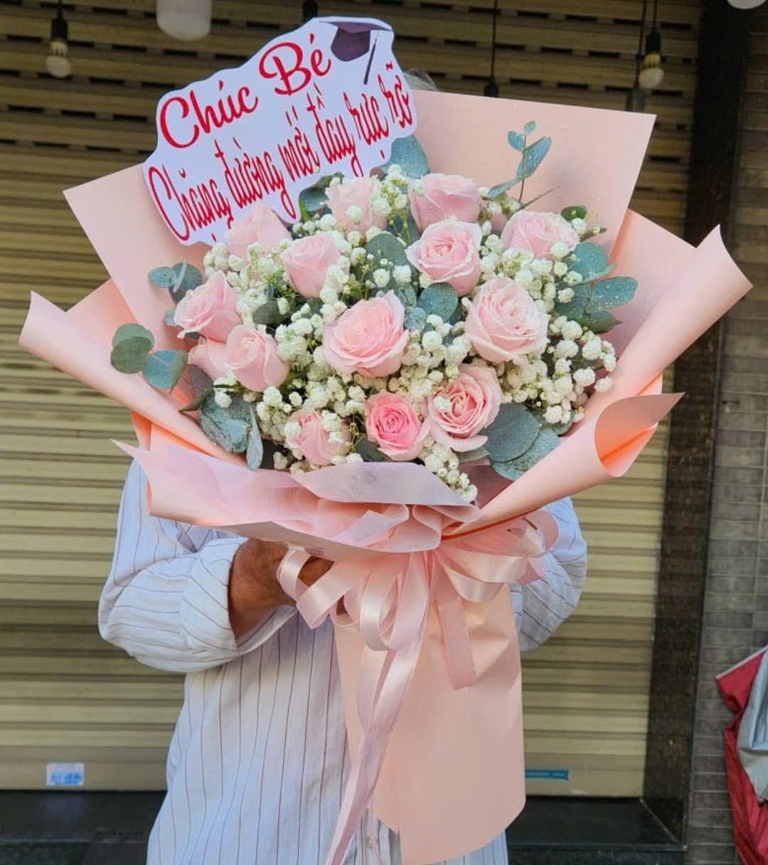 Bó hoa hồng đẹp đơn giản