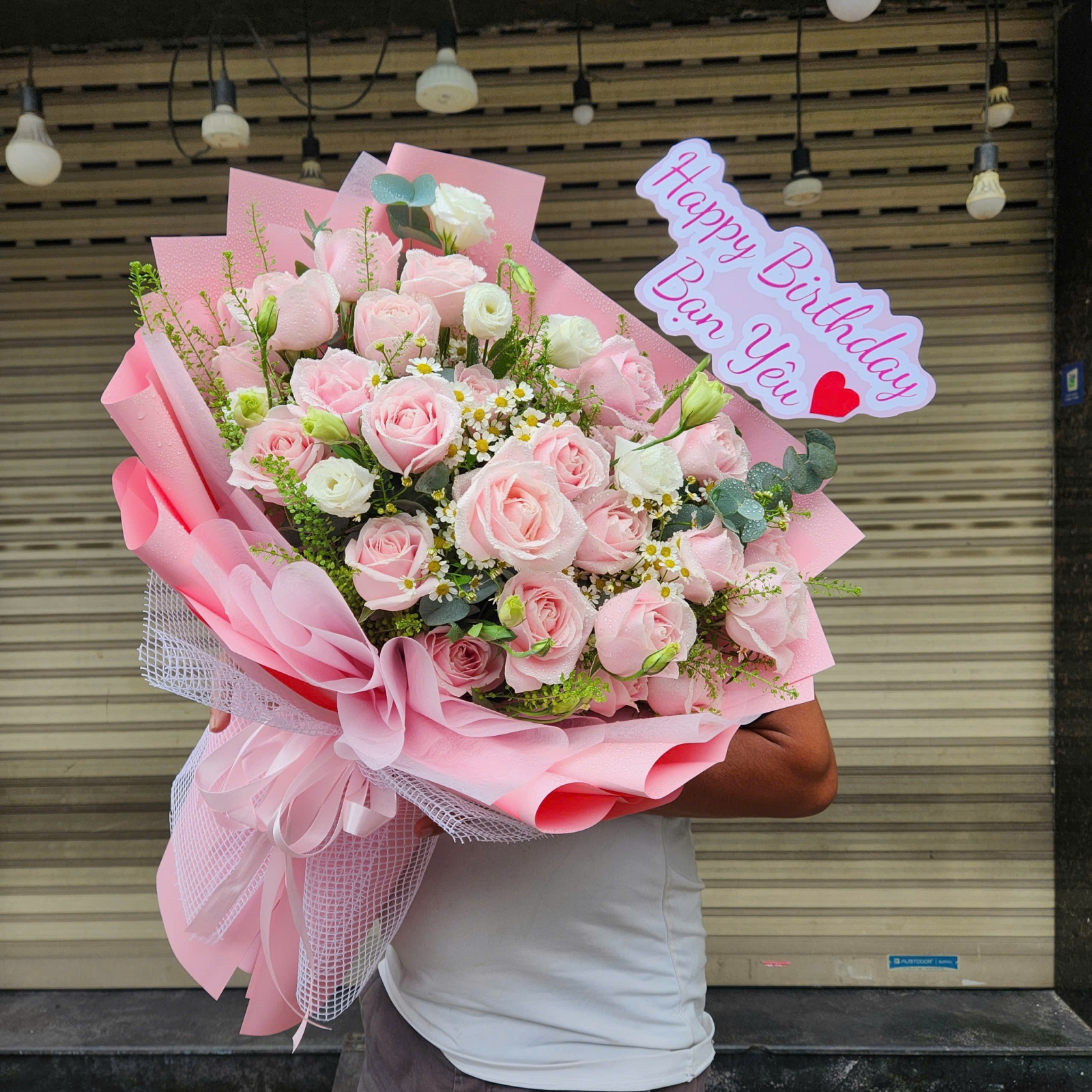 Bó Hoa Hồng Kem Tươi Thắm