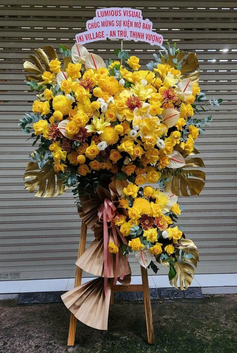 Kệ Hoa Ch&uacute;c Mừng Tổng Kết Cuối Năm | Hoa Tươi Angel
