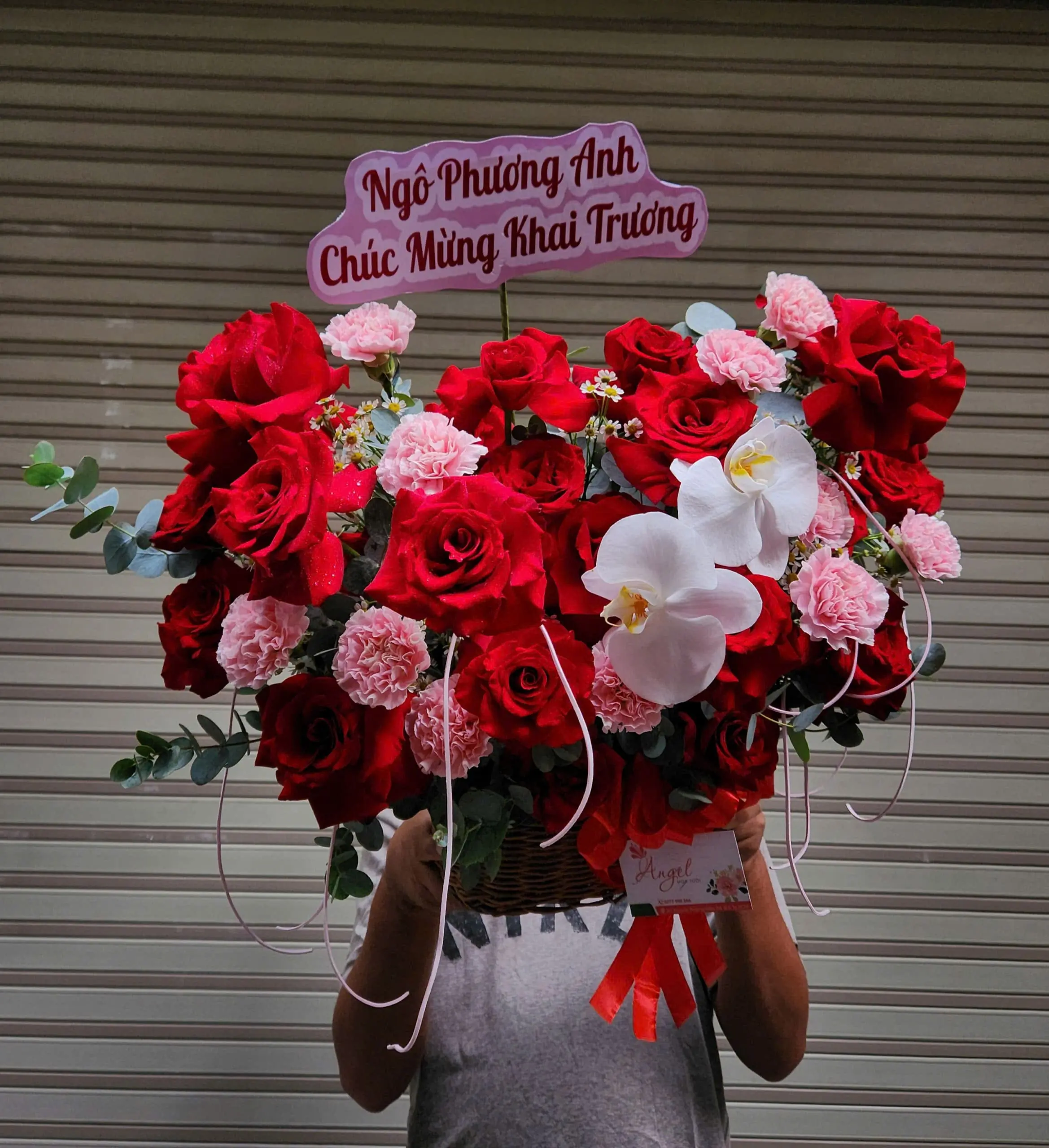 Giỏ Hoa K&iacute;nh D&acirc;ng Tổ Nghiệp 