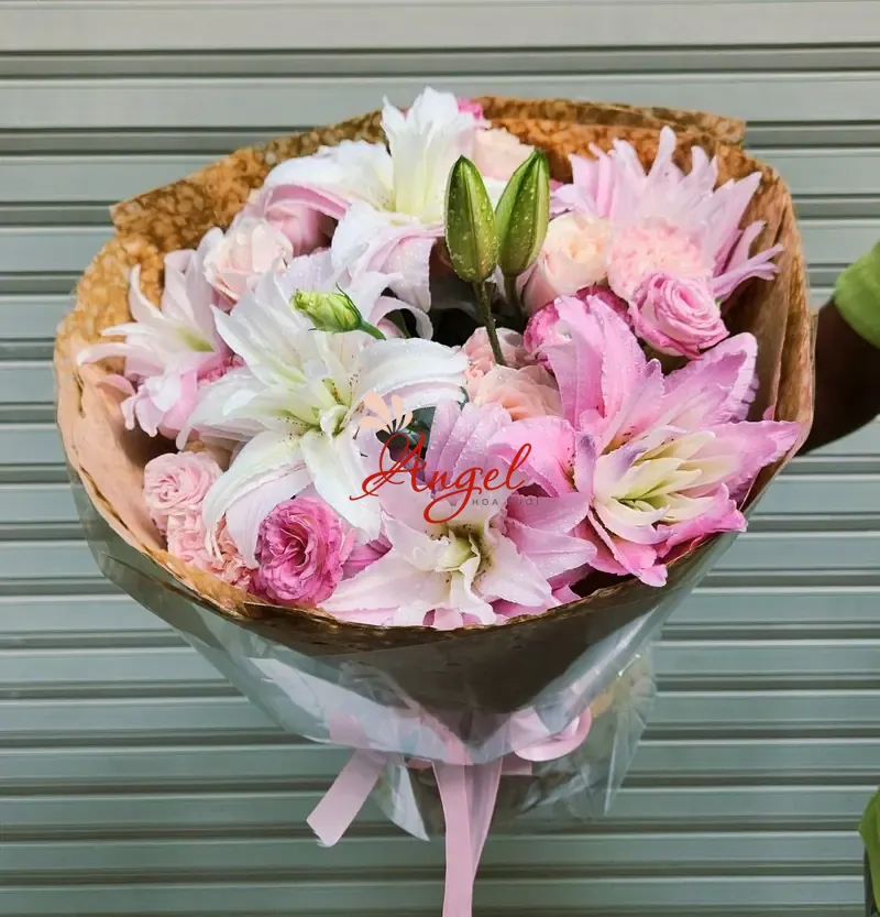 Bó Hoa Ly Kép Hồng Pastel Đẹp TP.HCM | Hoa Tươi Angel 