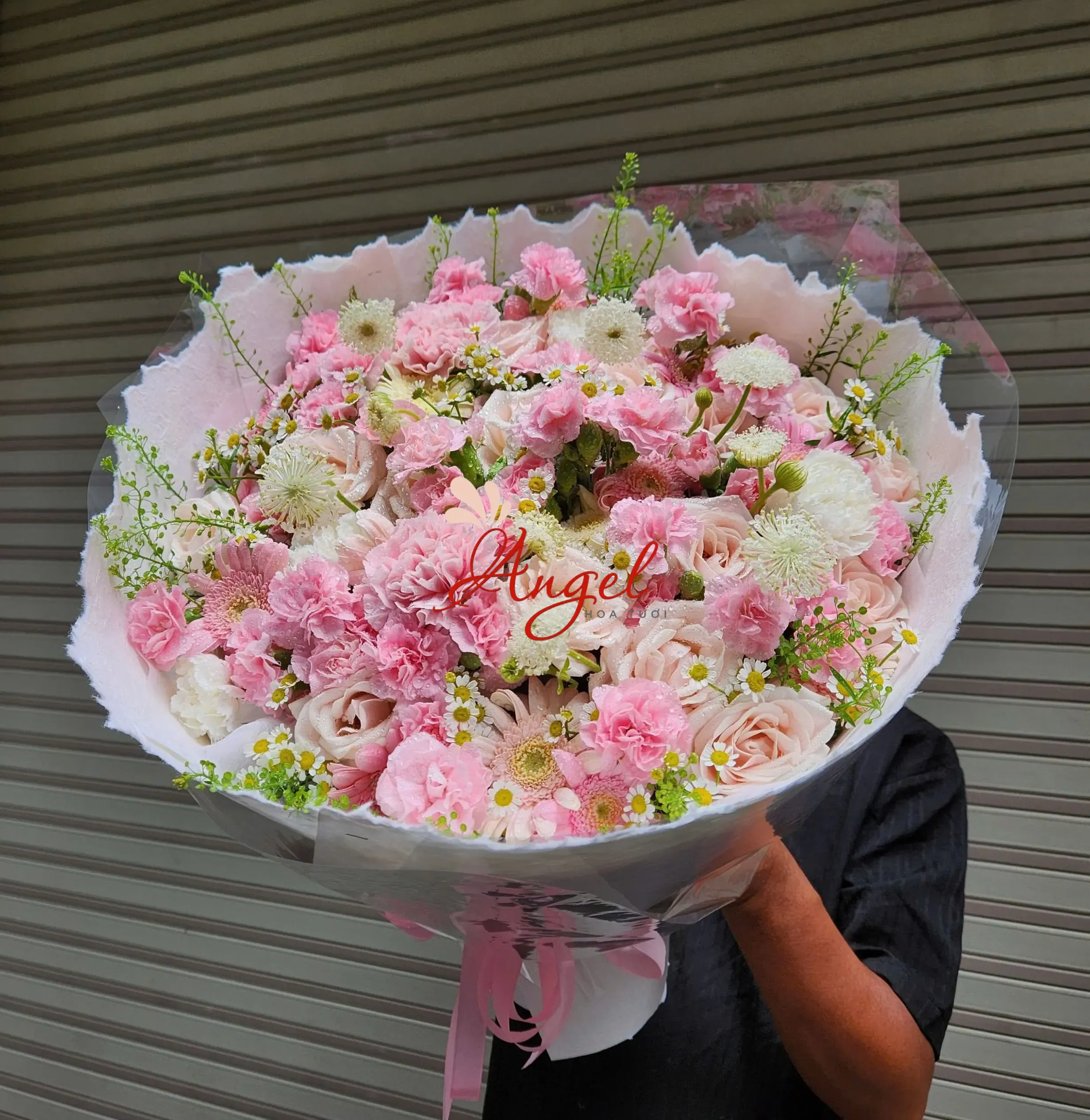Bó Hoa Sinh Nhật Tone Hồng Pastel Đẹp TP.HCM | Hoa Tươi Angel 
