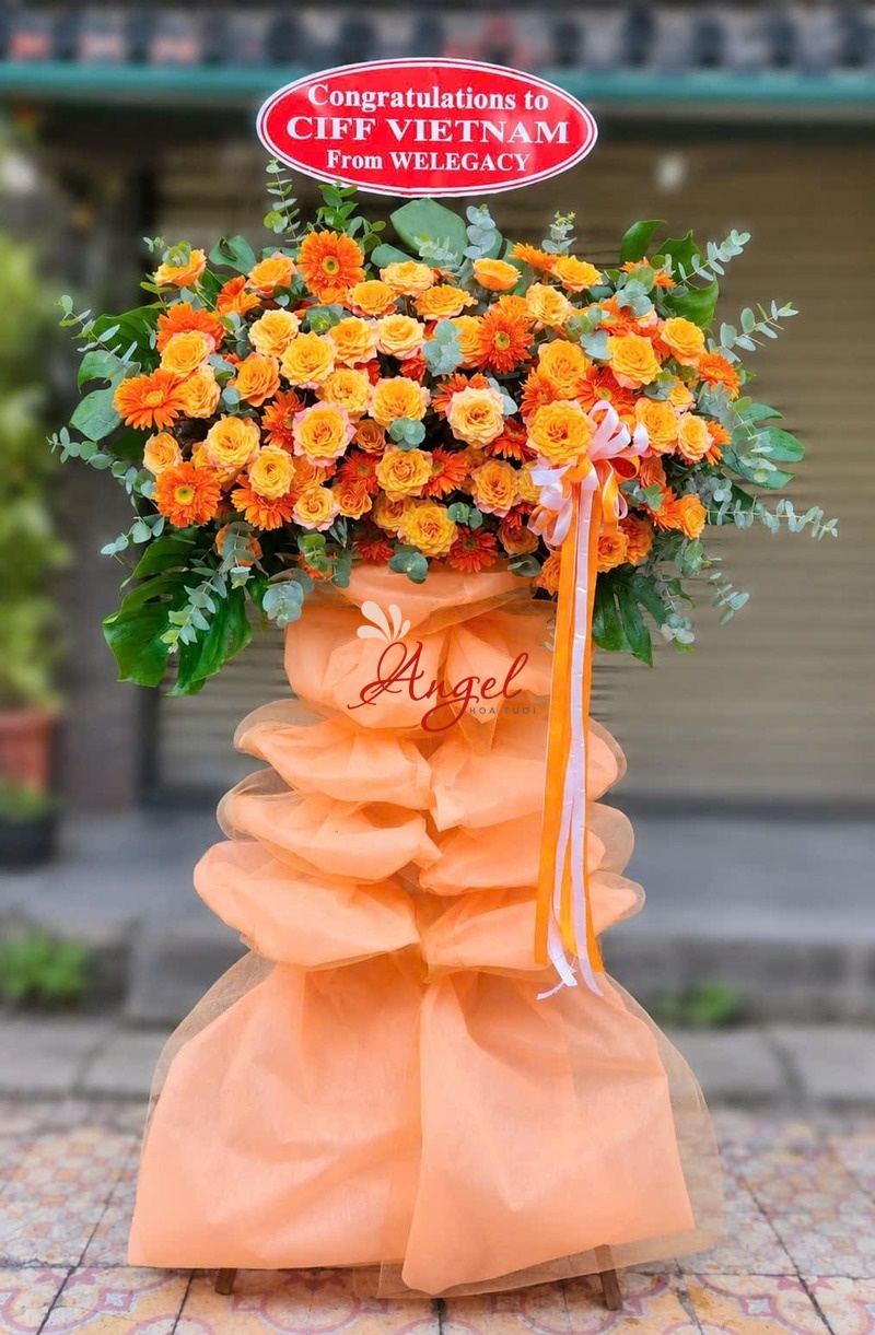 Kệ Hoa Chúc Mừng Khai Trương Phường Sài Gòn TPHCM | Hoa Tươi Angel
