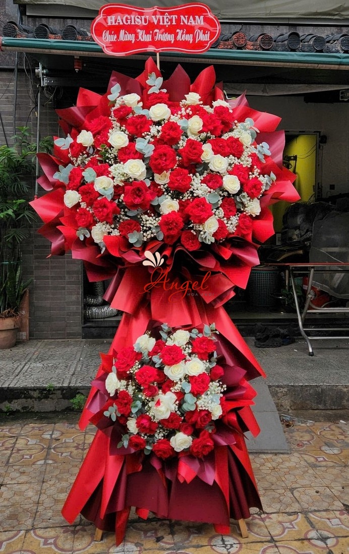 Kệ Hoa Chúc Mừng Khai Trương Phường Bàn Cờ TPHCM | Hoa Tươi Angel