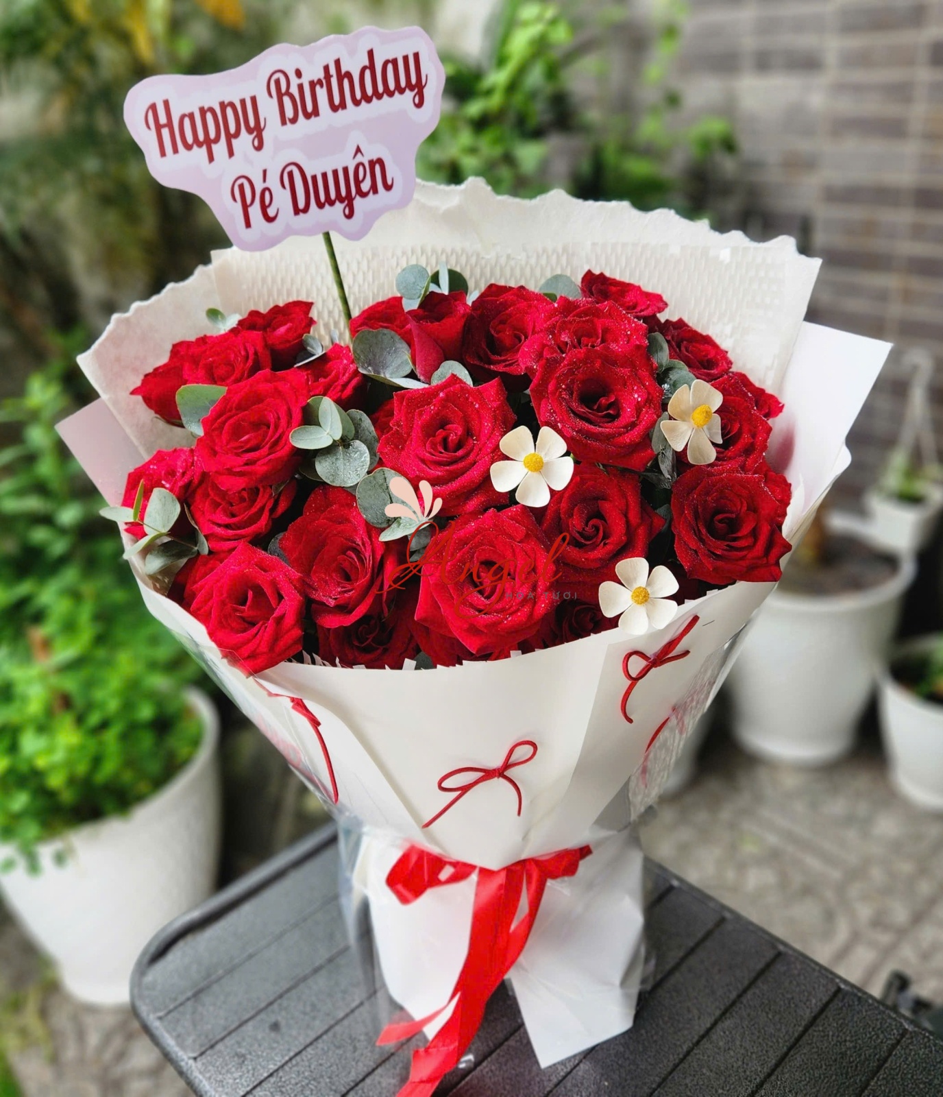 Bó hoa hồng đỏ đẹp sang trọng tặng sinh nhật