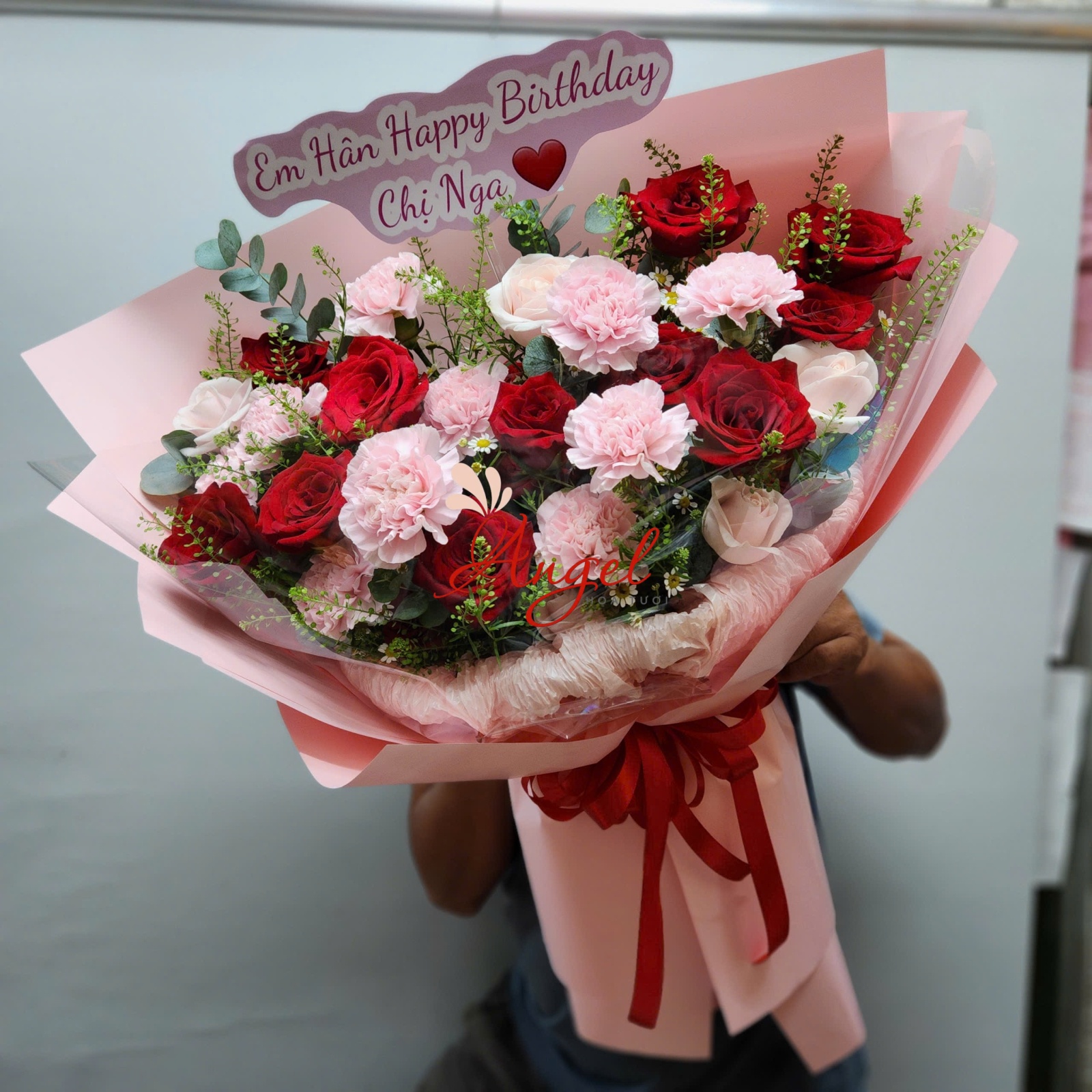 bó hoa hồng đỏ tặng sinh nhật
