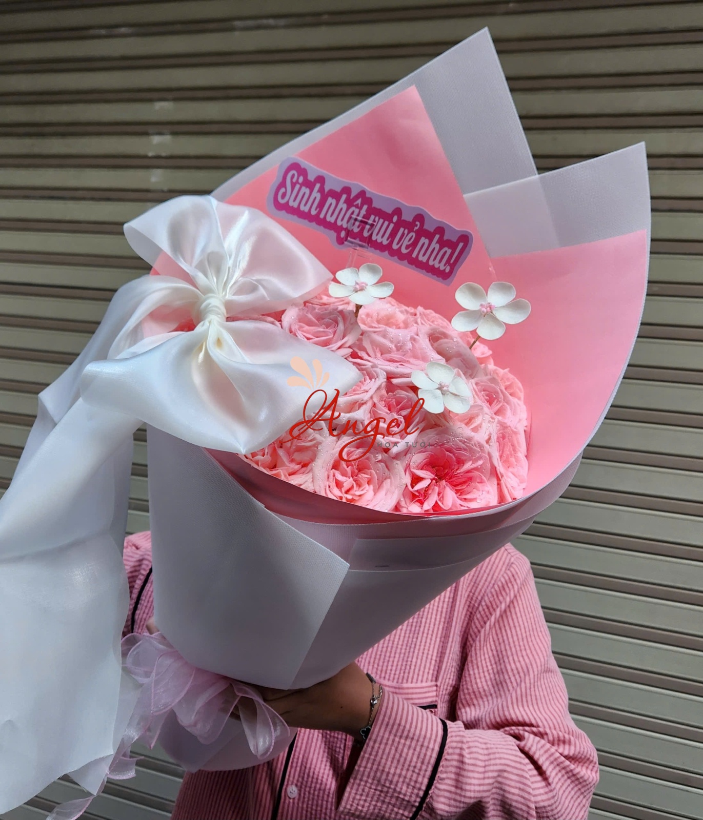 Bó hoa hồng Pink Ohara sinh nhật sang trọng - Shop Hoa Tươi ANGEL