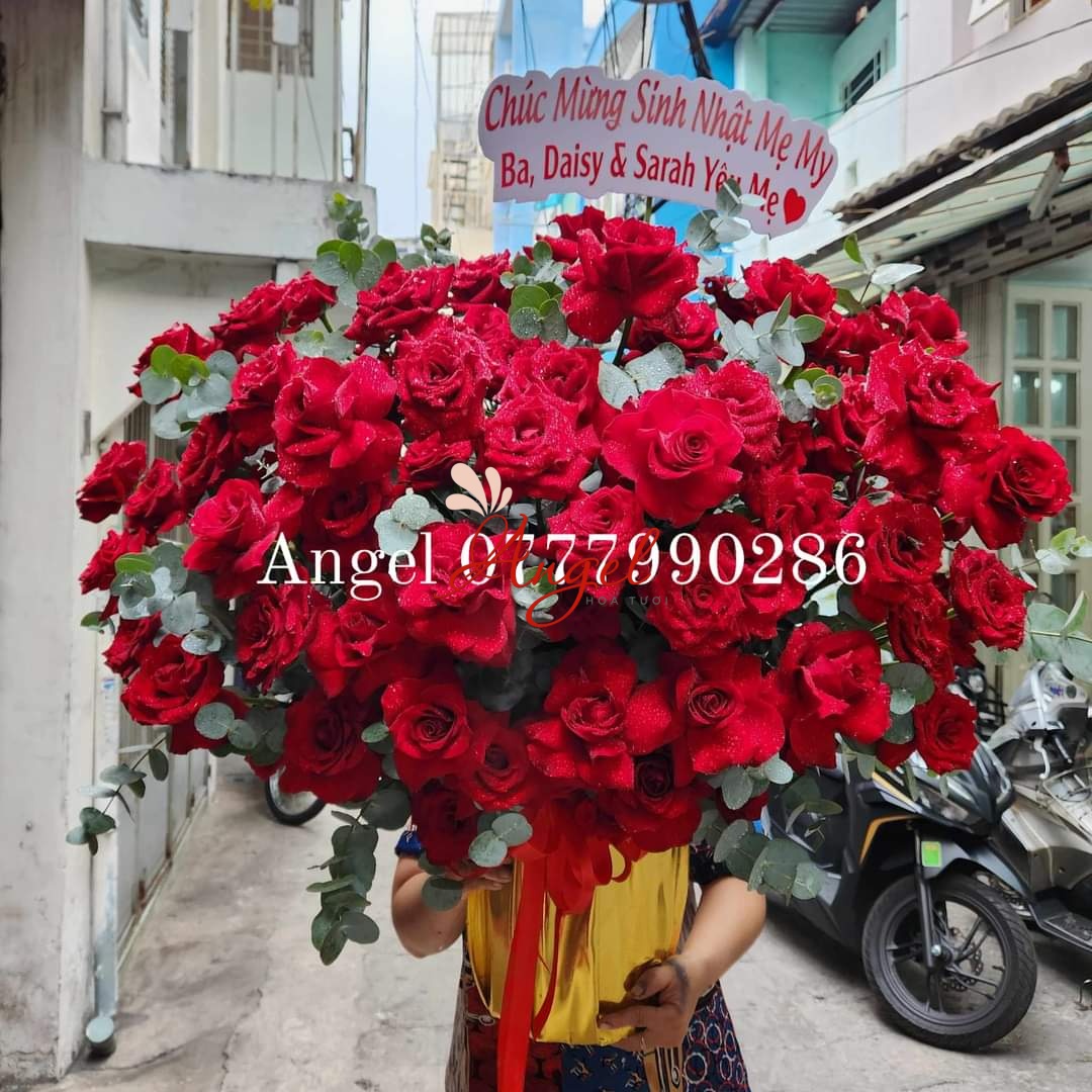 GIỎ HOA HỒNG ĐỎ ĐẸP TẶNG SINH NHẬT 