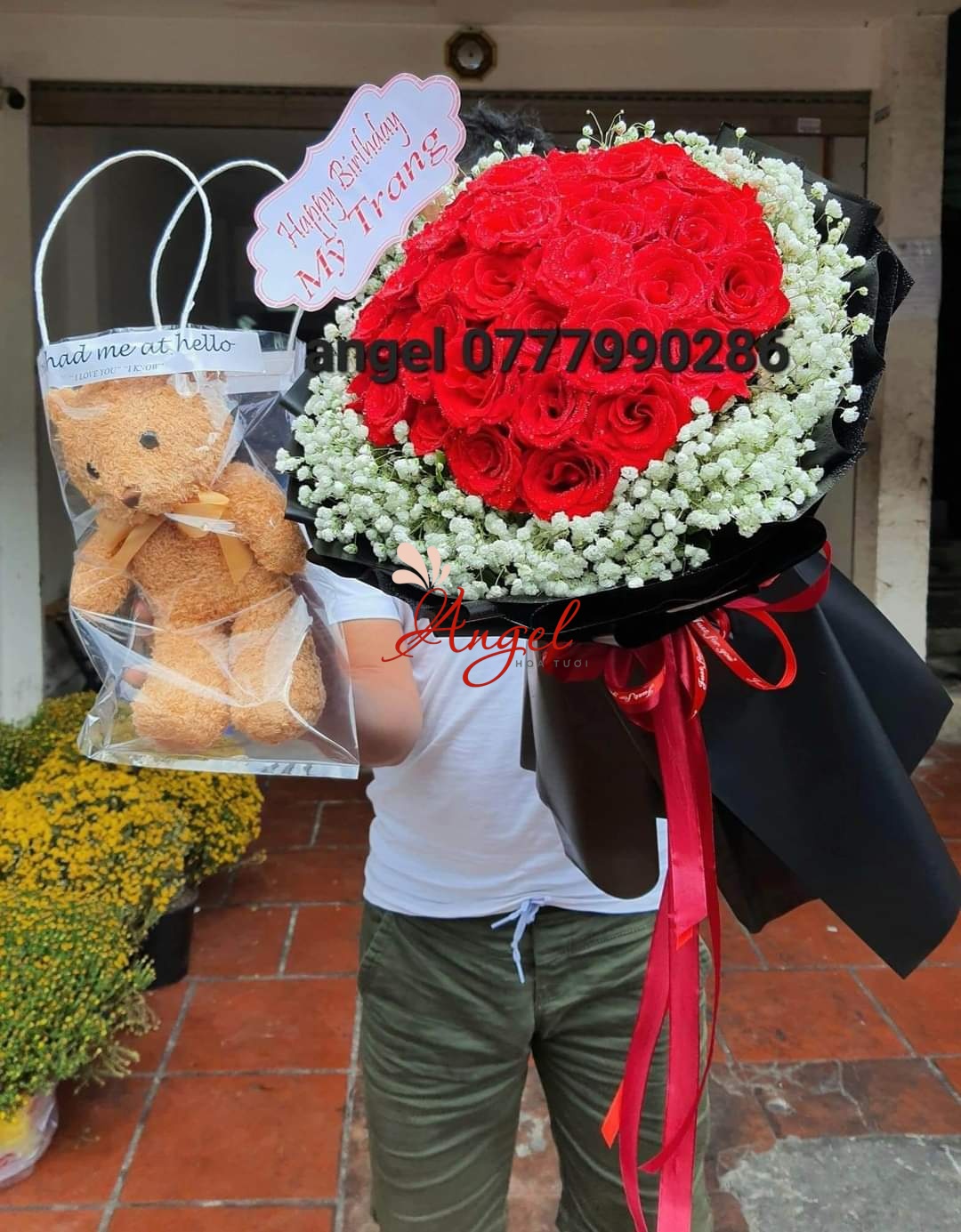  Combo Bó Hoa + Gấu Bông Cho Valentine