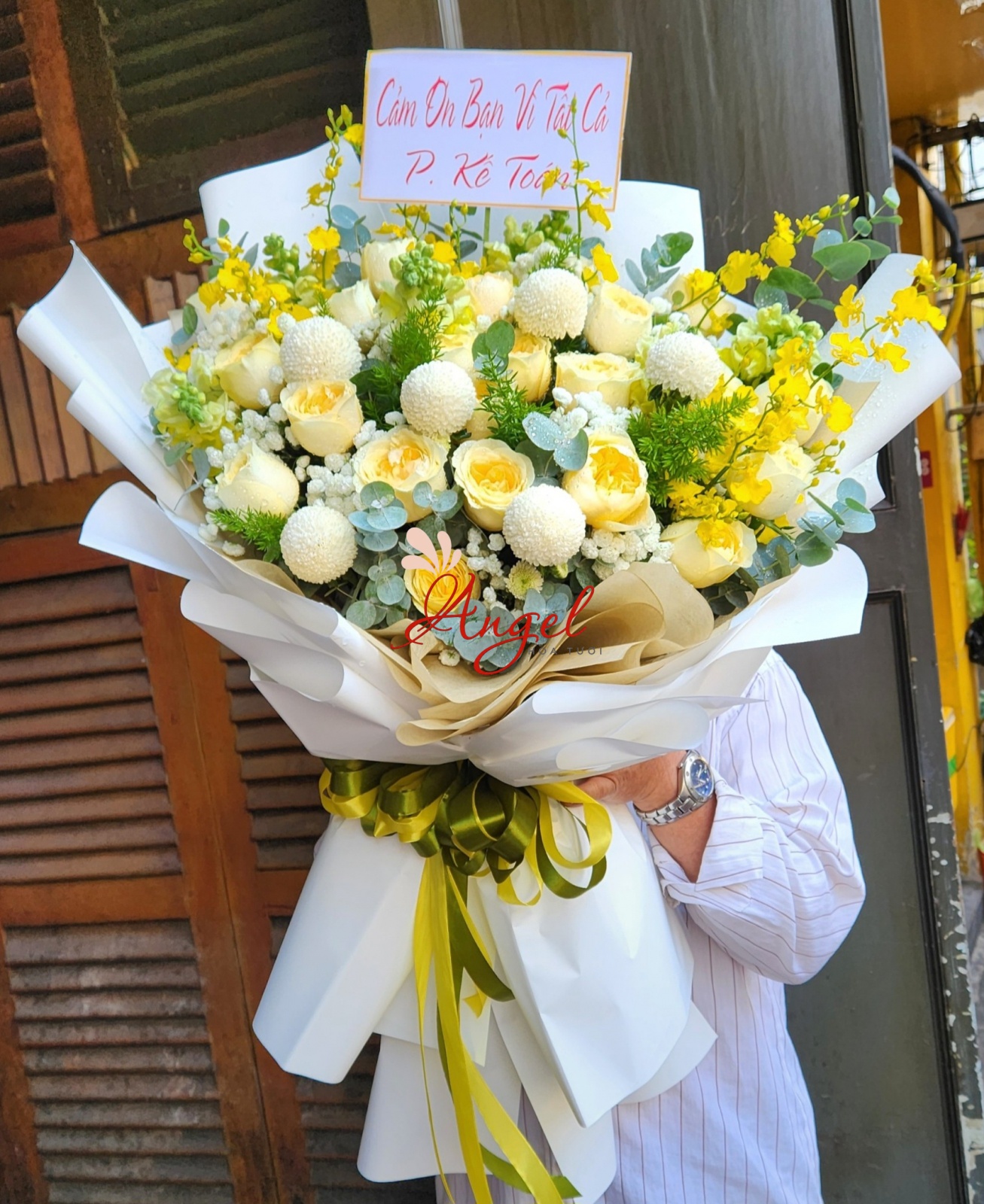 bó hoa hồng vàng xinh đẹp/ shop hoa tươi angel quận 3 thành phố hồ chí minh 