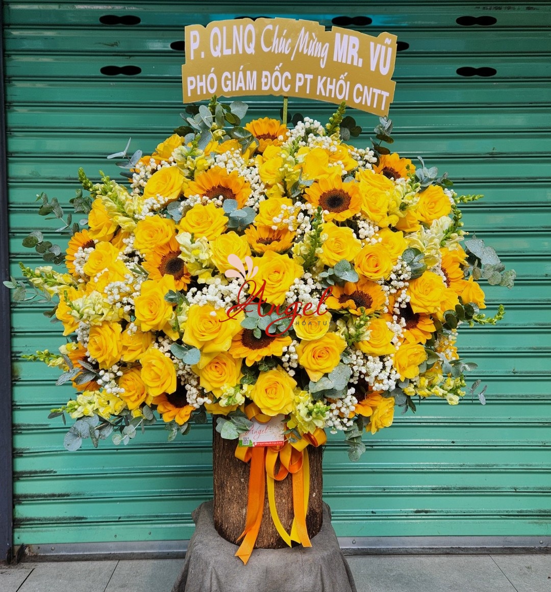 lẵng hoa hướng dương đẹp