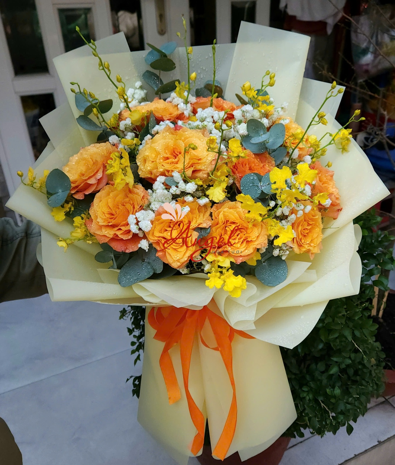 bó hoa dài tặng hội nghị - Hoa Tươi Angel Quận 3