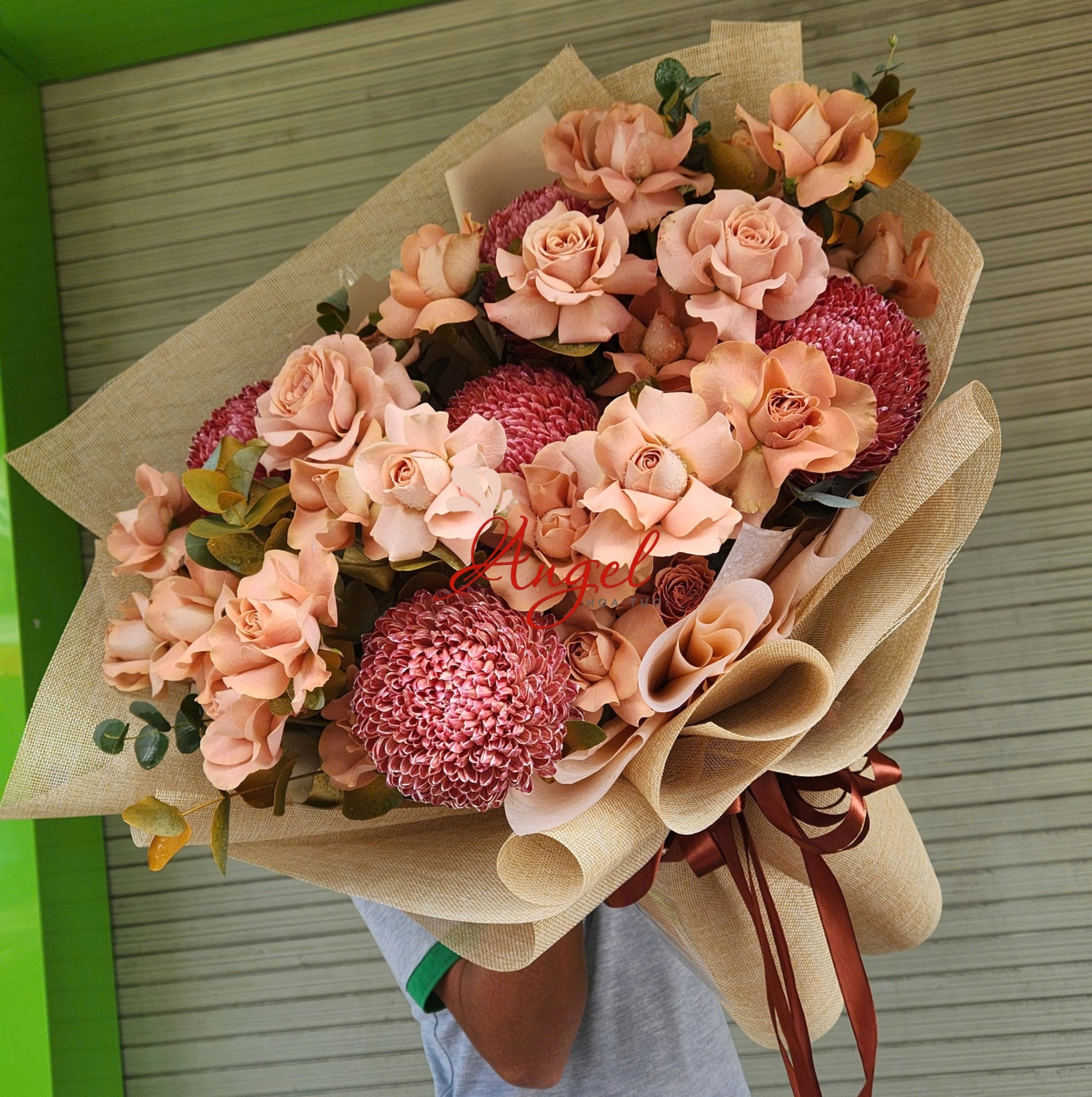 bó hoa hồng capuchino tặng vợ yêu