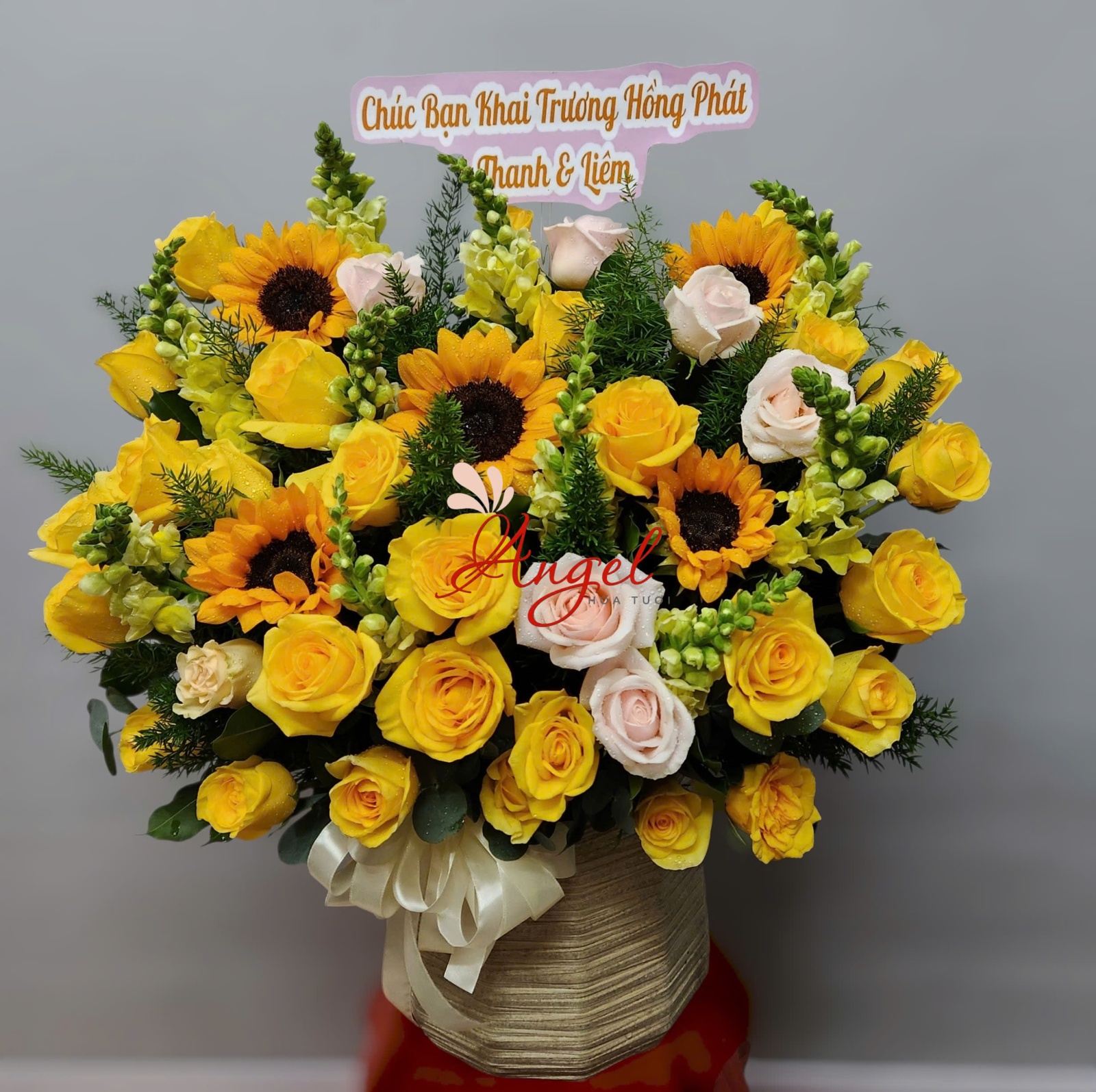  Giỏ Hoa Hồng Vàng Đẹp Tại TP.HCM