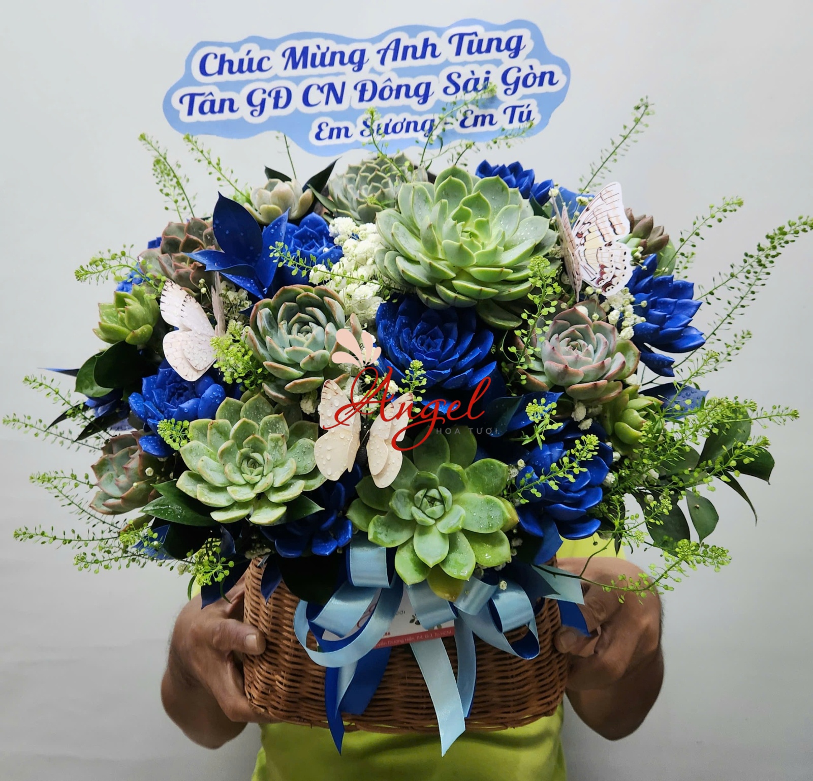 Lẵng hoa sen đá