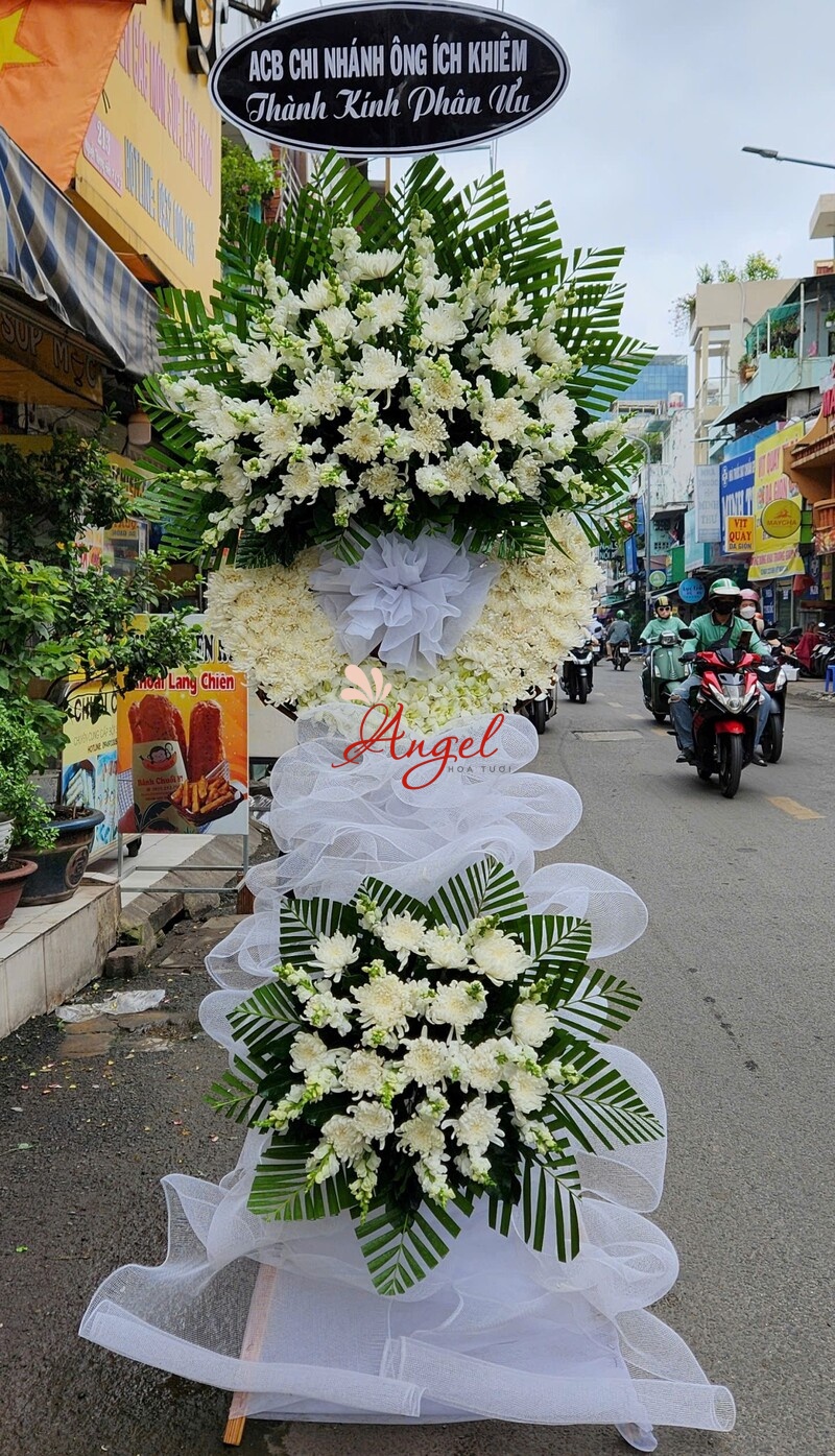 Vòng Hoa Chia Buồn Gần Chùa Xá Lợi Phường Bàn Cờ | Hoa Tươi Angel