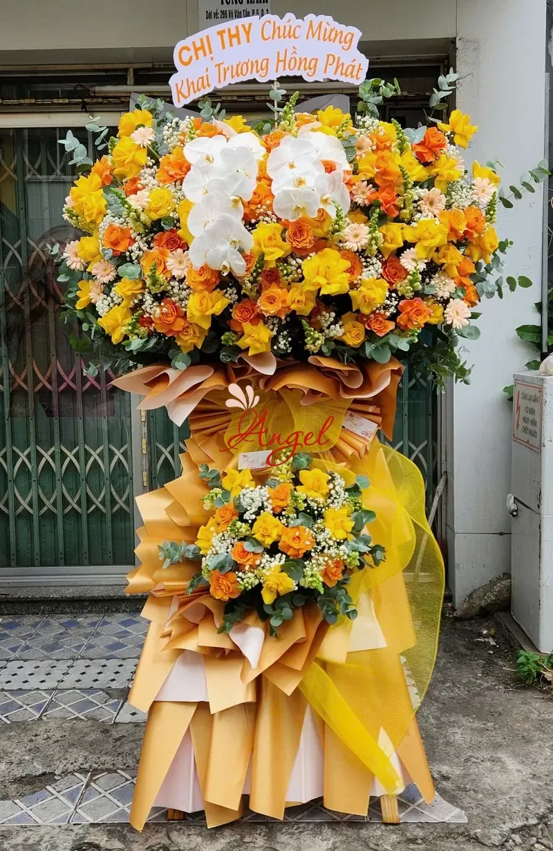 Lẵng Hoa Chúc Mừng Đại Hội Sang Trọng – Giao Hoa Nhanh TPHCM